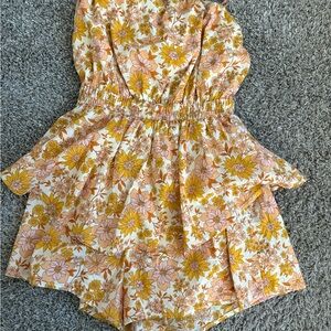 American Eagle Floral Yellow and Pink Dress